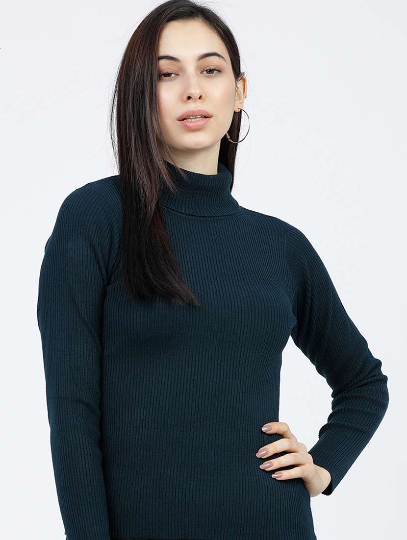 women solid long sleeve pullover sweater