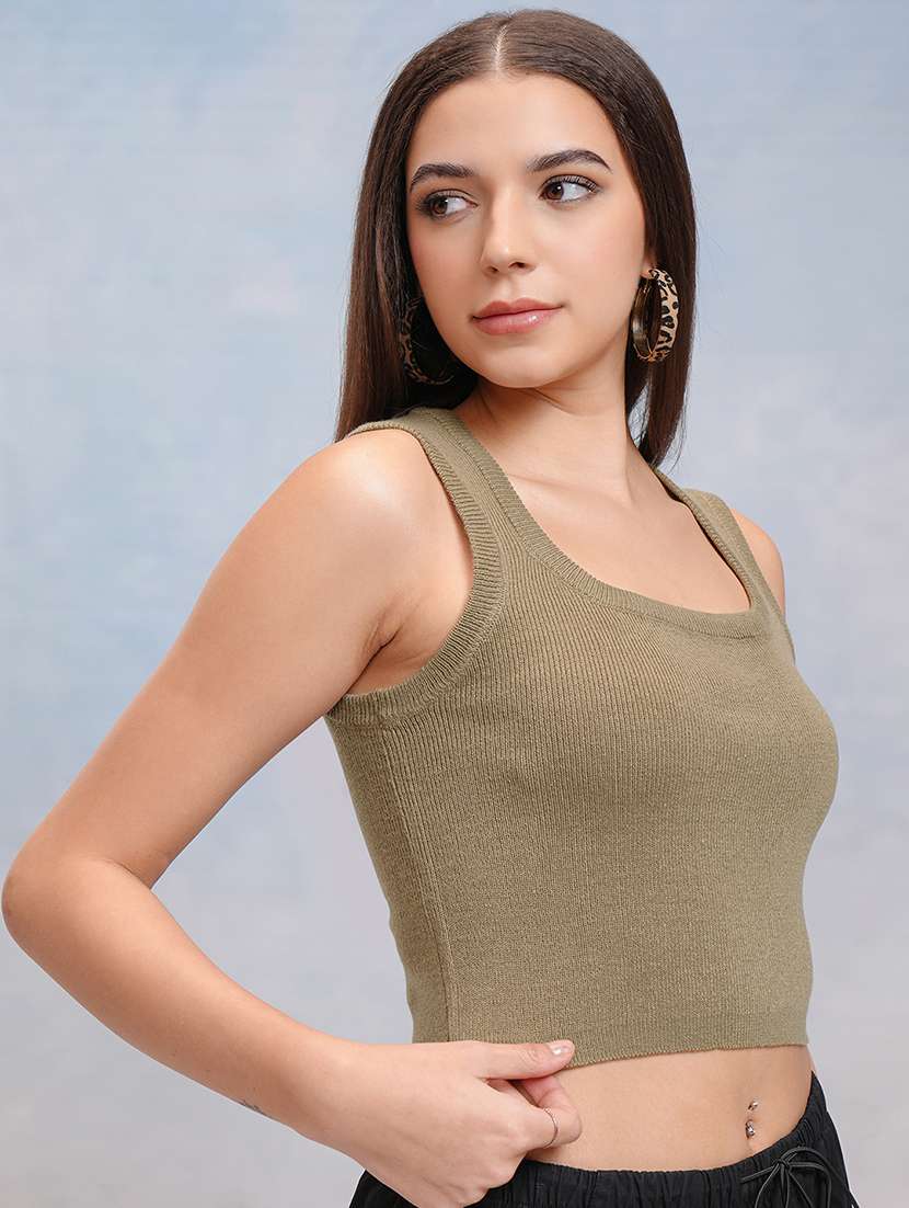 women solid sleeveless tank top - 22499399 -  Standard Image - 3