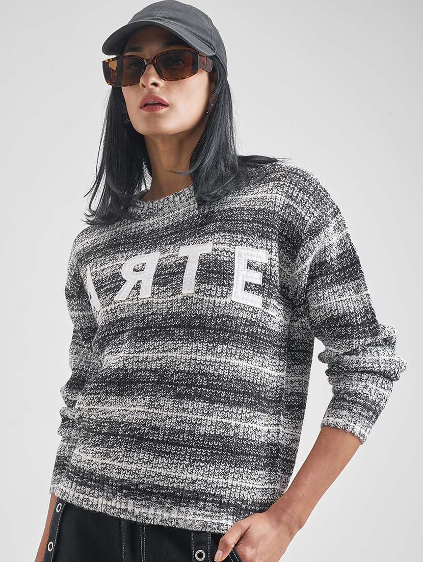 women self design long sleeve pullover
