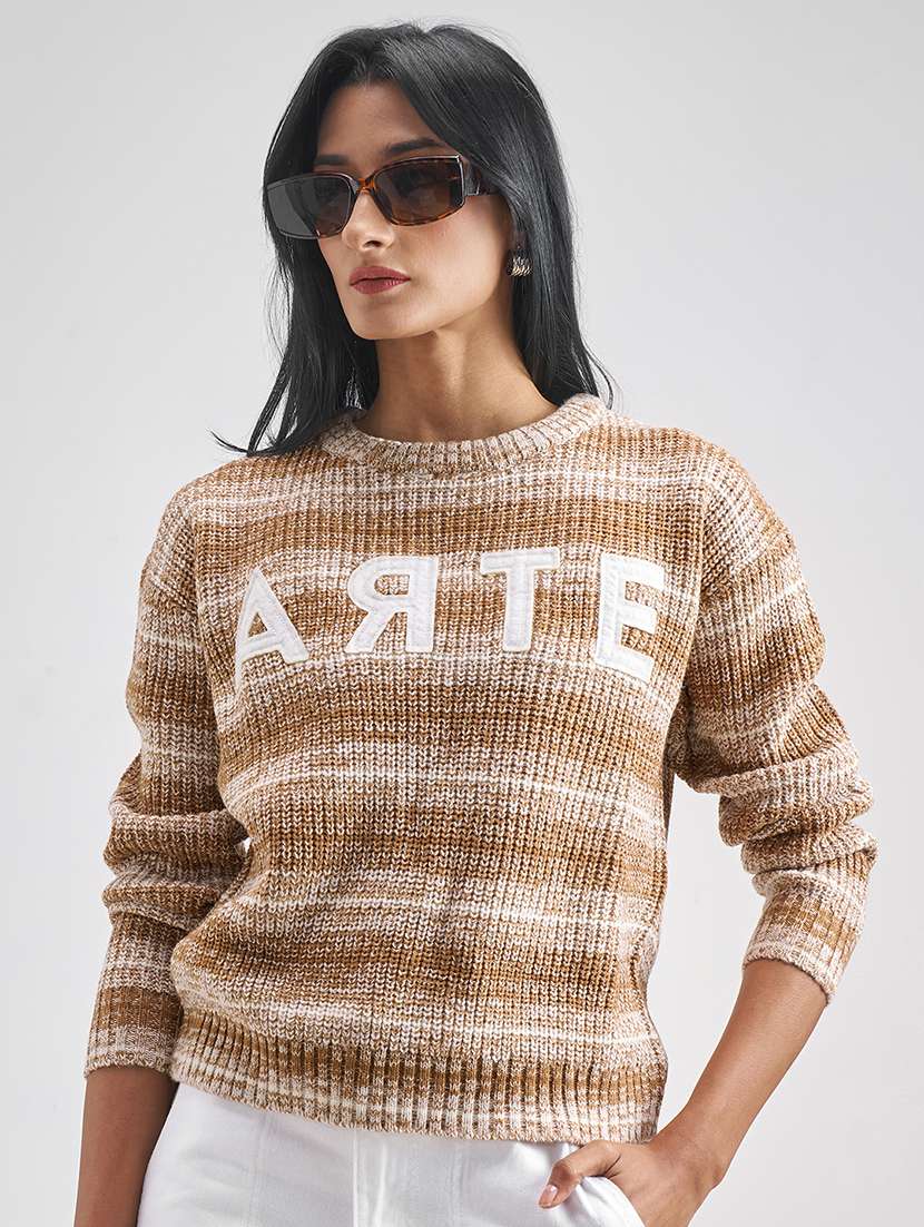 women self design long sleeve pullover