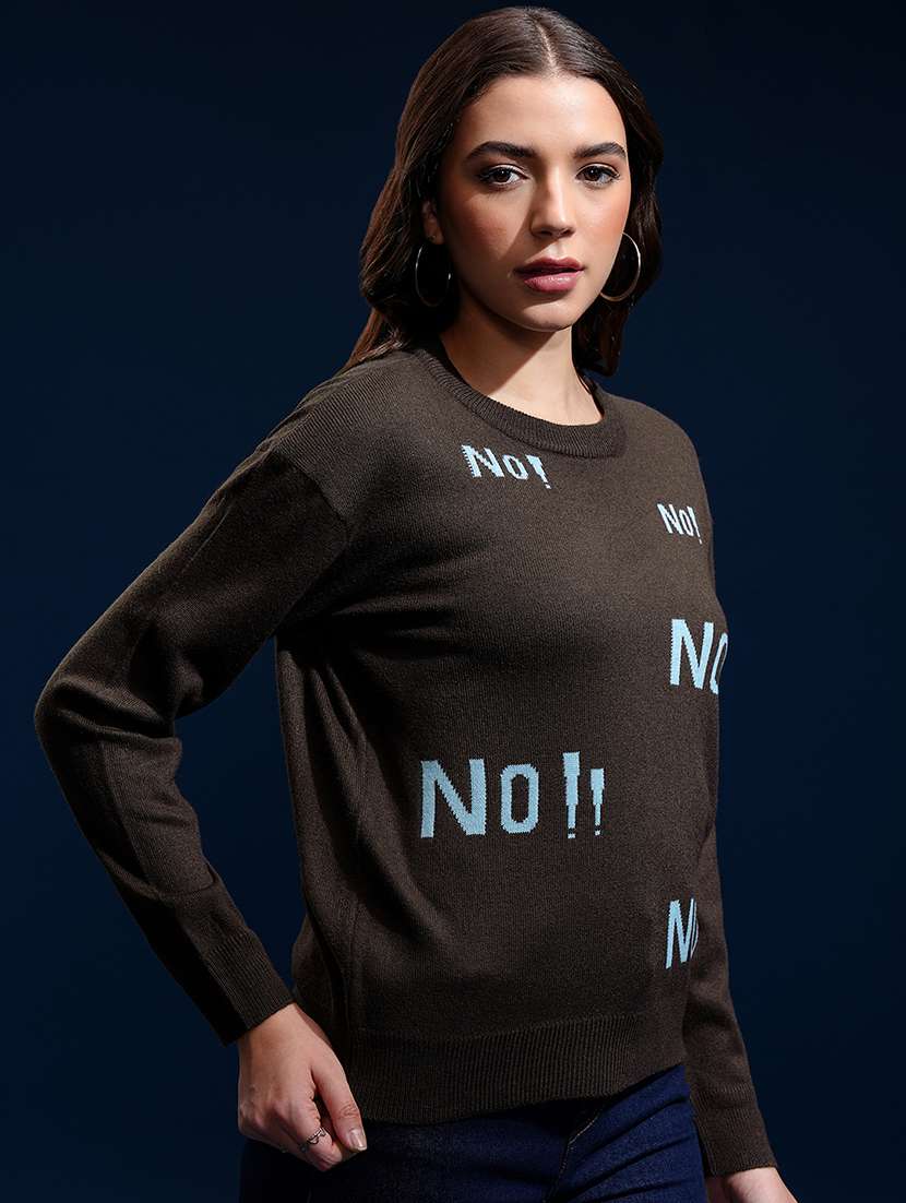 women typographic long sleeve pullover - 22499404 -  Standard Image - 3