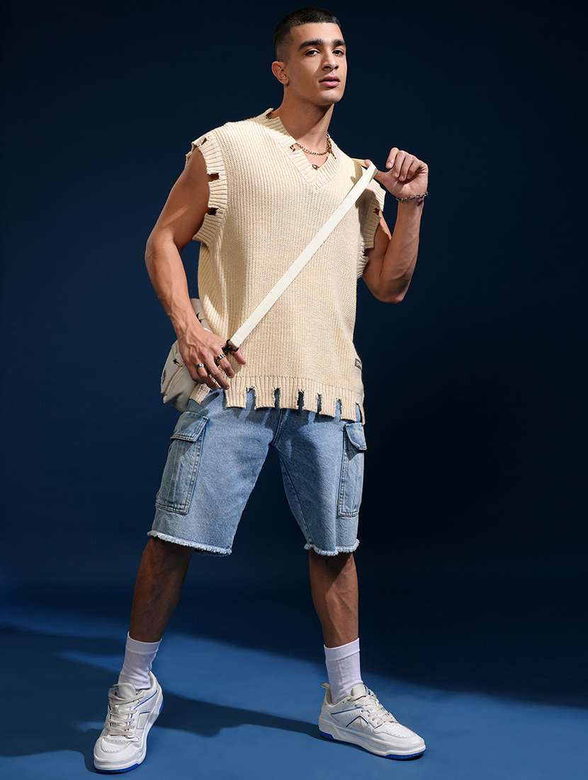 men self design sleeveless pullover sweater - 22499409 -  Standard Image - 5