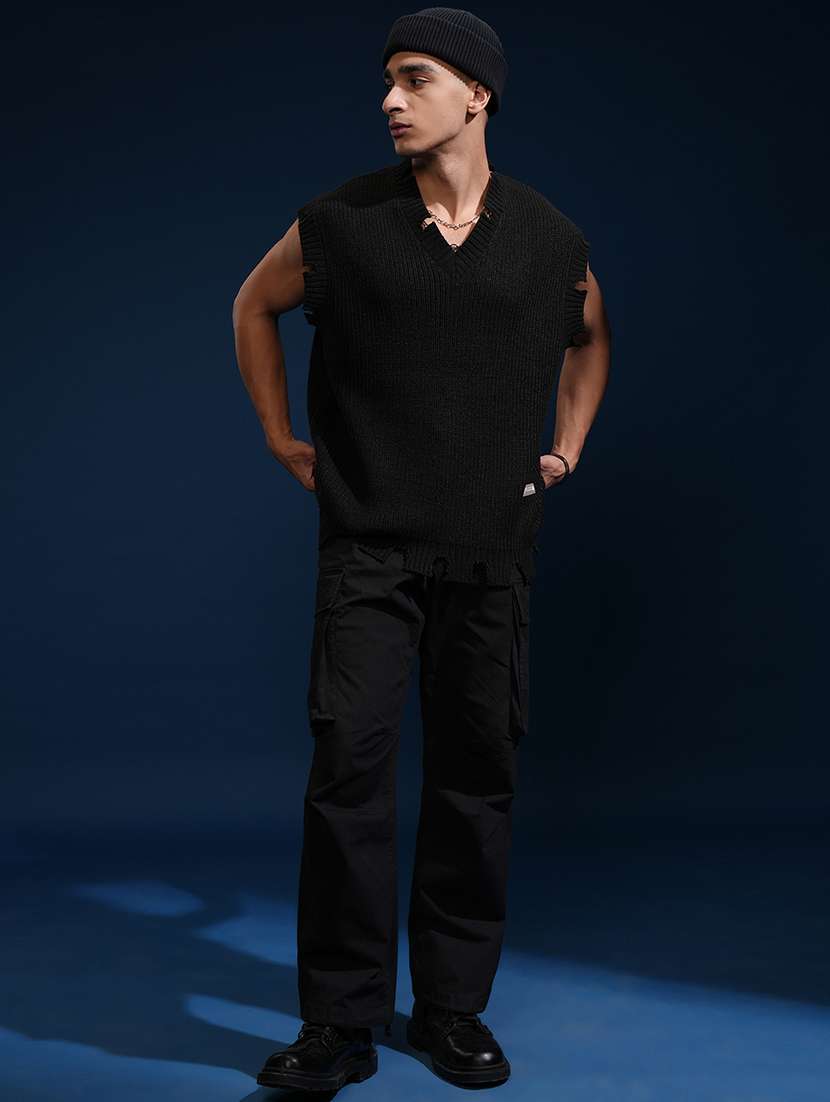 men self design sleeveless pullover sweater - 22499410 -  Standard Image - 5