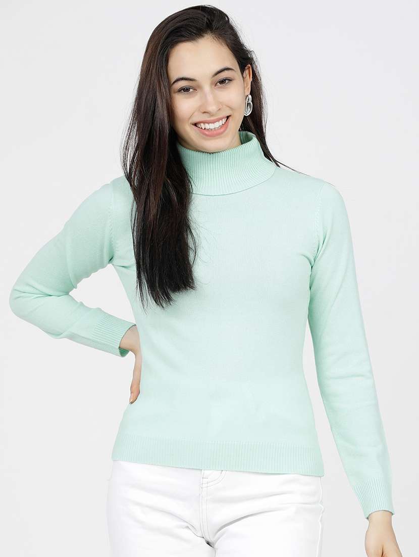 women solid long sleeve pullover sweater