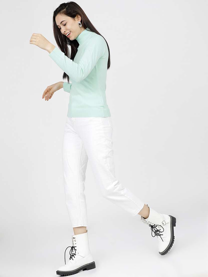 women solid long sleeve pullover sweater - 22499411 -  Standard Image - 5
