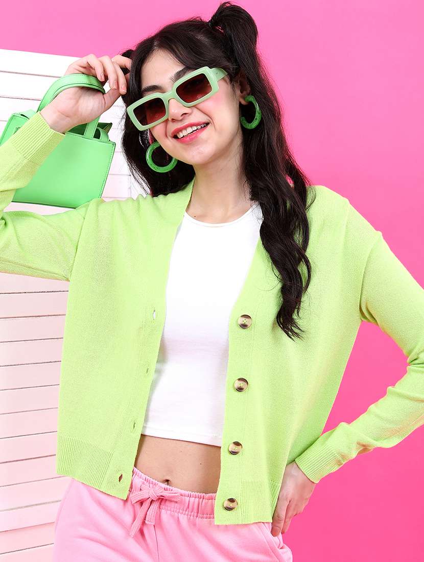 women solid long sleeve cardigan