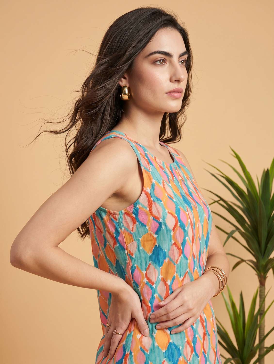 women printed sleeveless ethnic top - 22499428 -  Standard Image - 3