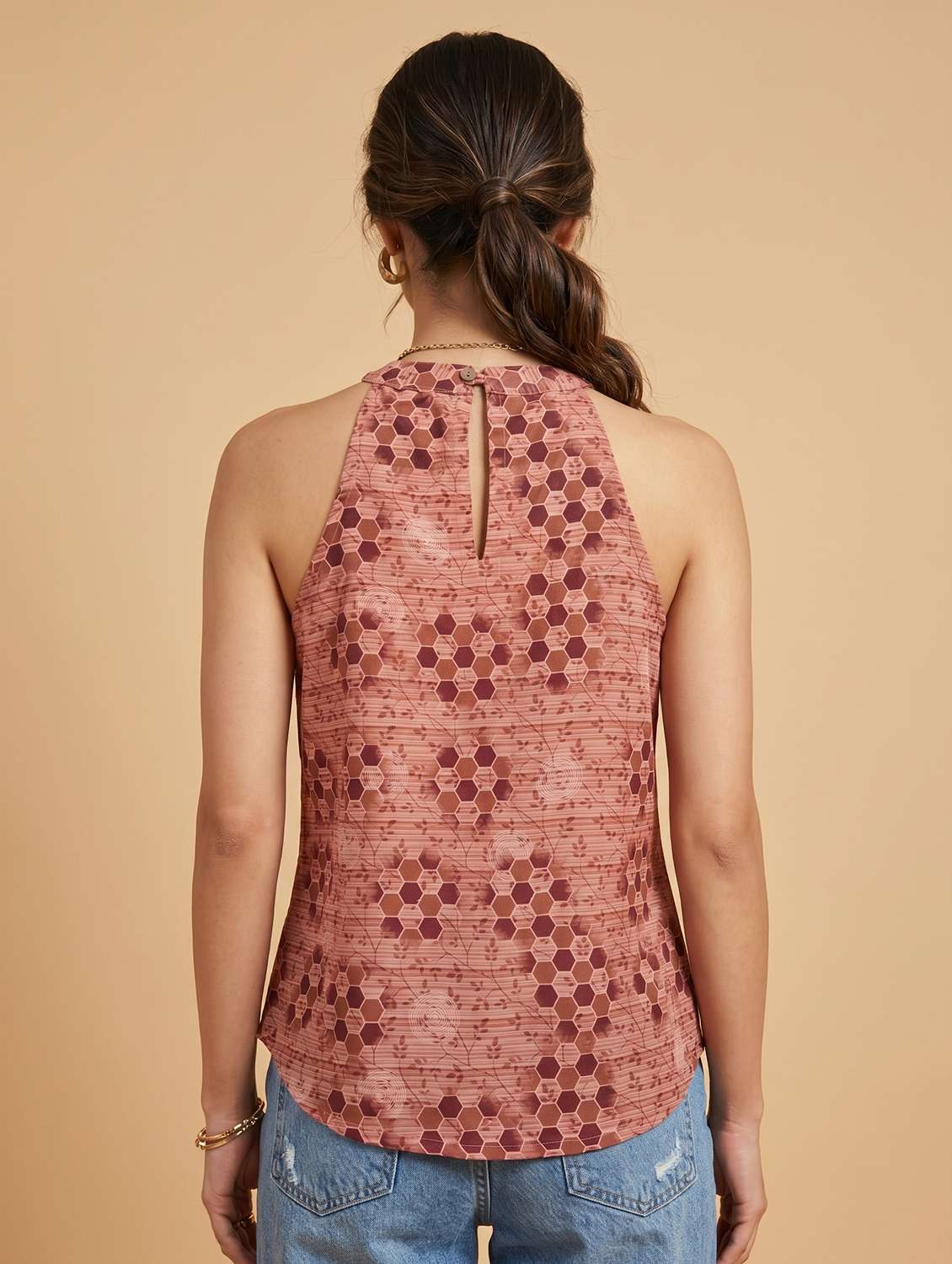 women printed sleeveless ethnic top - 22499429 -  Standard Image - 3