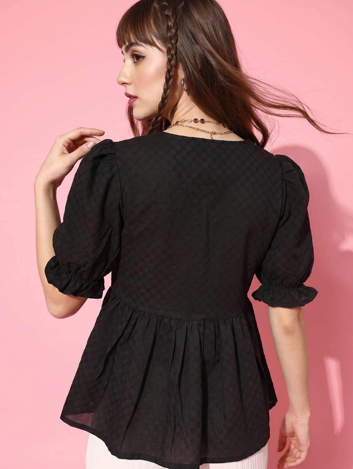 women embroidered puff sleeve ethnic top - 22499432 -  Standard Image - 3