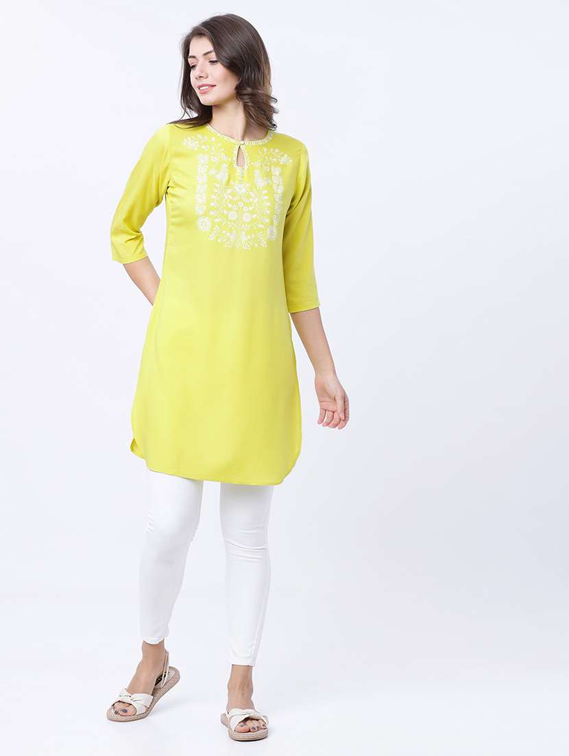 women printed key hole neck kurti - 22499564 -  Standard Image - 5