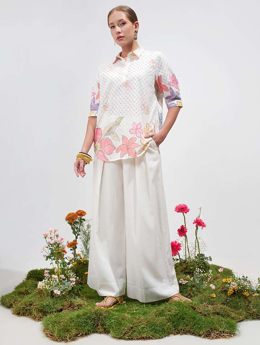 women floral printed three quarter sleeves top - 22499569 -  Standard Image - 5