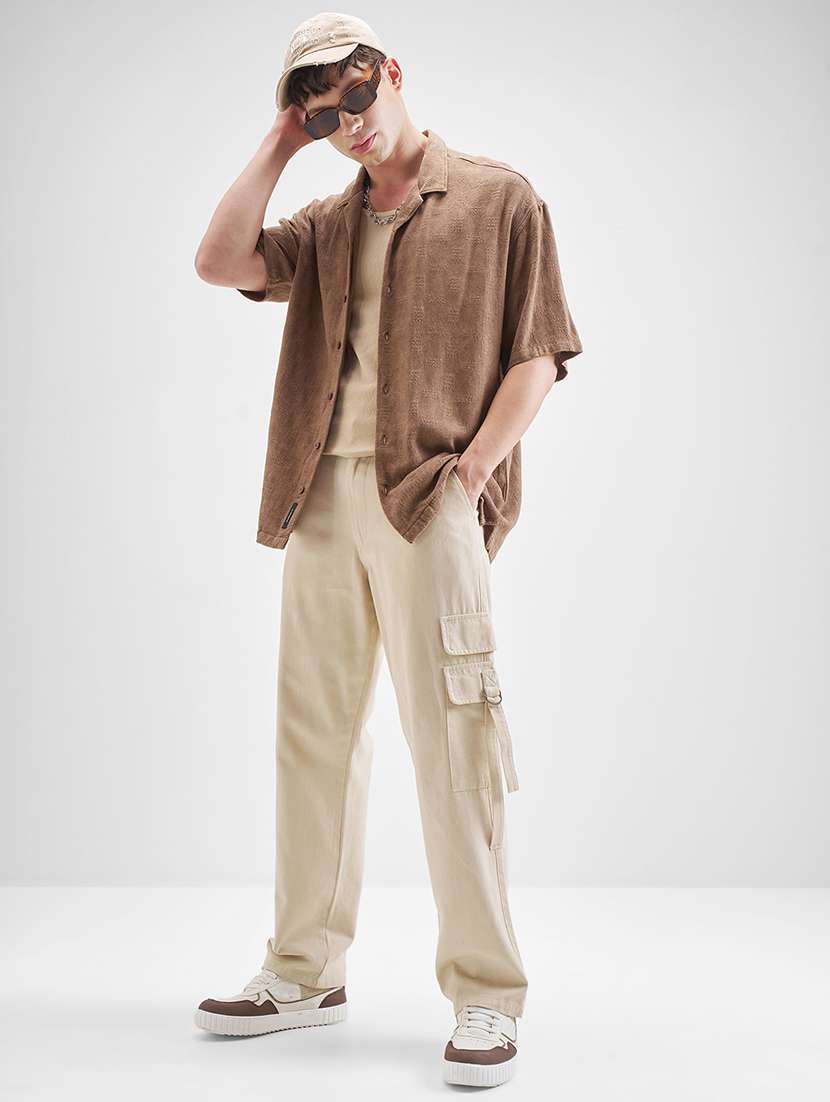 men self design short sleeve loose fit casual shirt - 22499589 -  Standard Image - 5