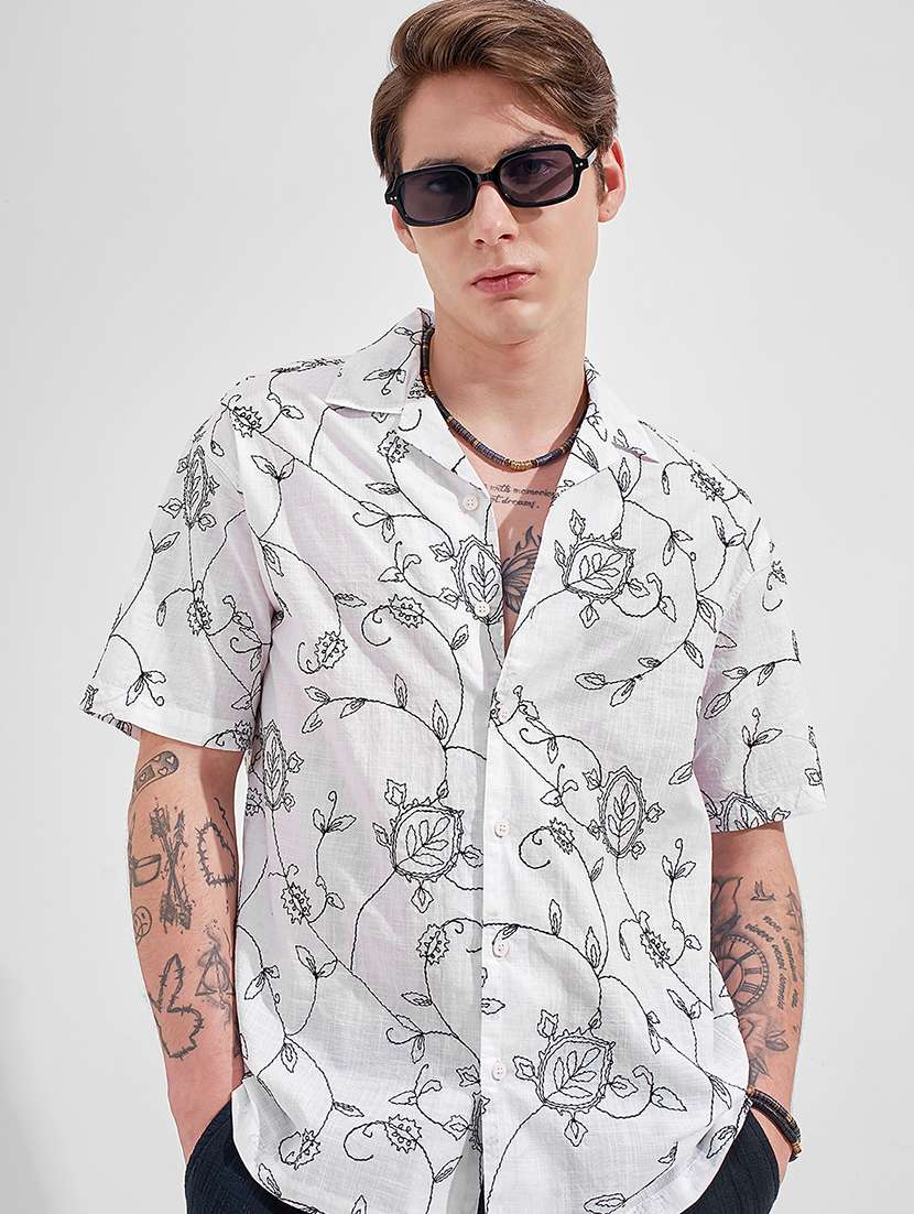 men solid with work short sleeve regular fit casual shirt