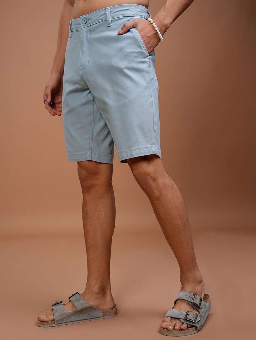 men solid mid rise regular fit shorts - 22499600 -  Standard Image - 3