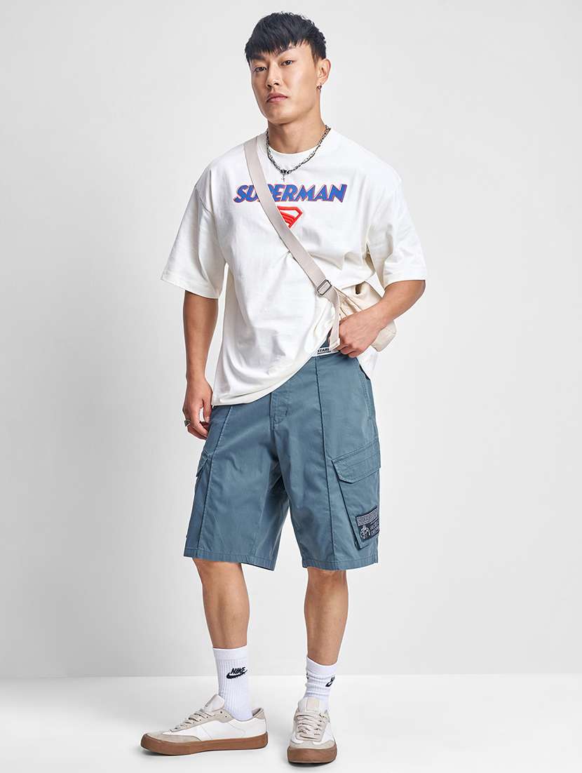 men solid mid rise loose fit cargo shorts - 22499611 -  Standard Image - 5