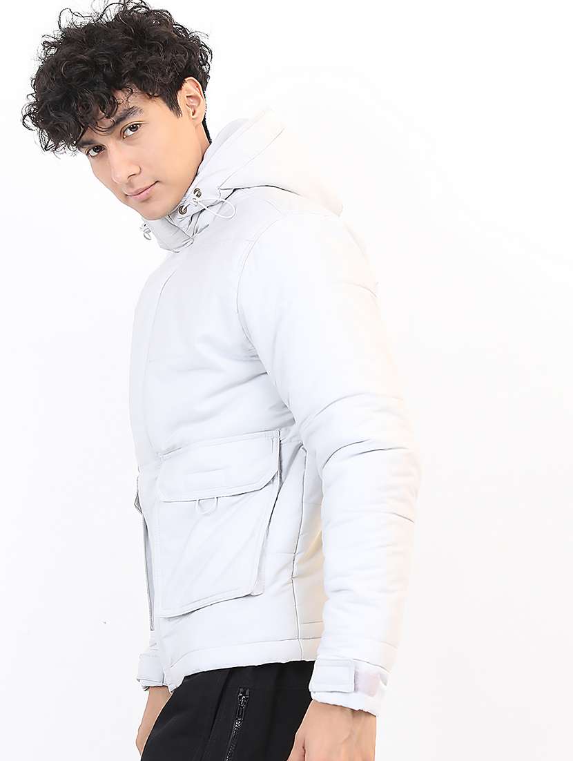 men solid long sleeve regular fit puffer jacket - 22499616 -  Standard Image - 3