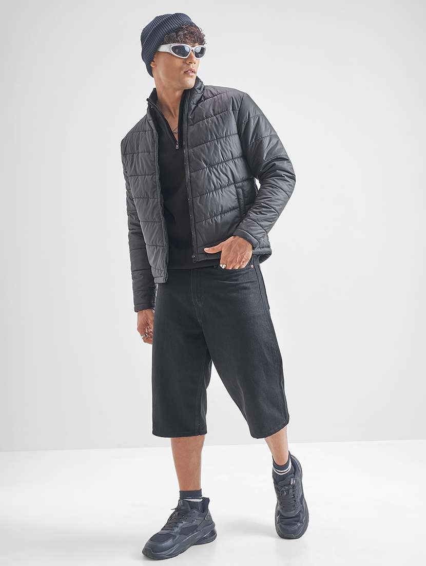 men solid long sleeve regular fit puffer jacket - 22499618 -  Standard Image - 5