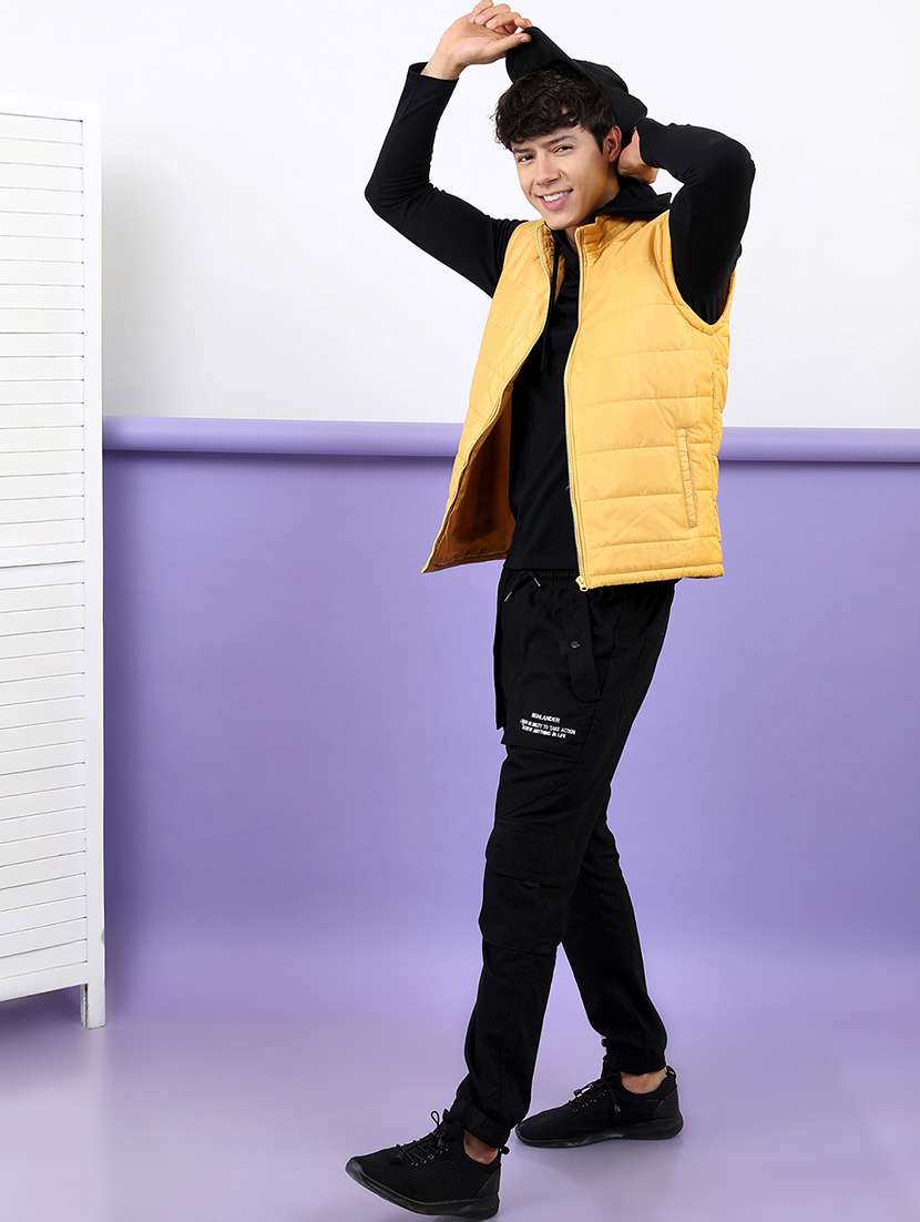 men solid sleeveless regular fit puffer jacket - 22499622 -  Standard Image - 5