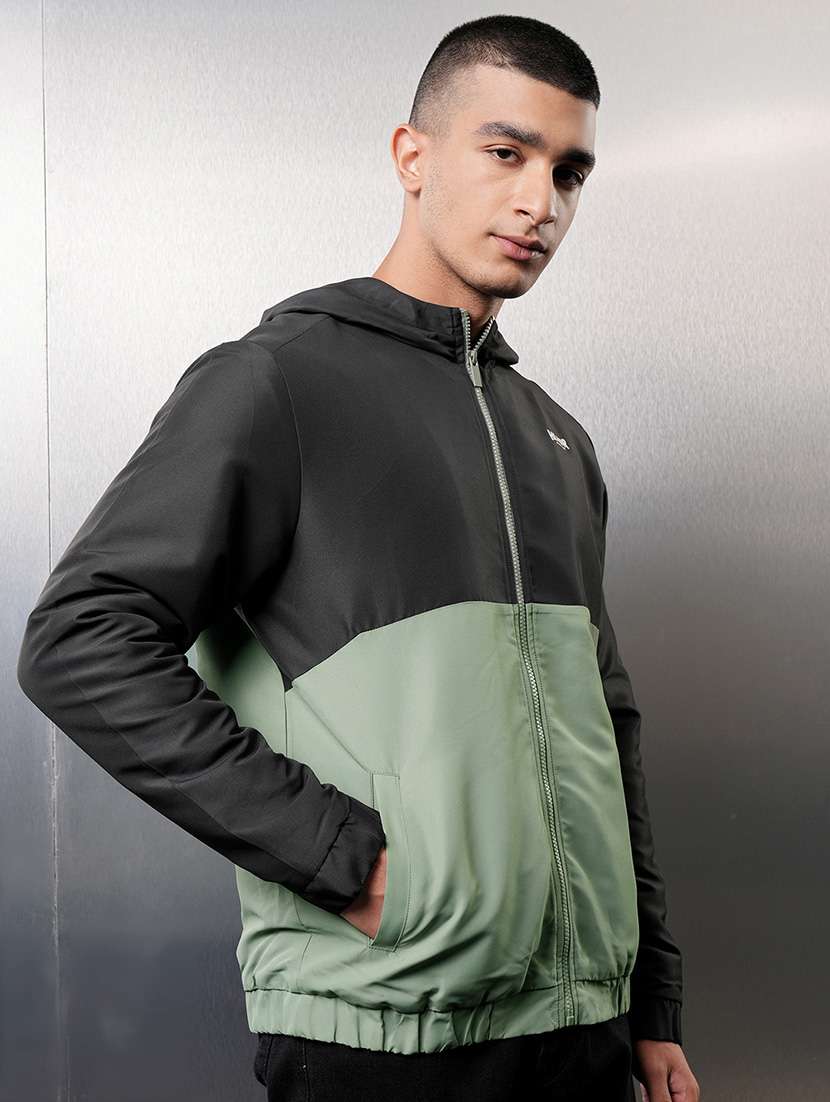 men color block long sleeve bomber jacket - 22499625 -  Standard Image - 3
