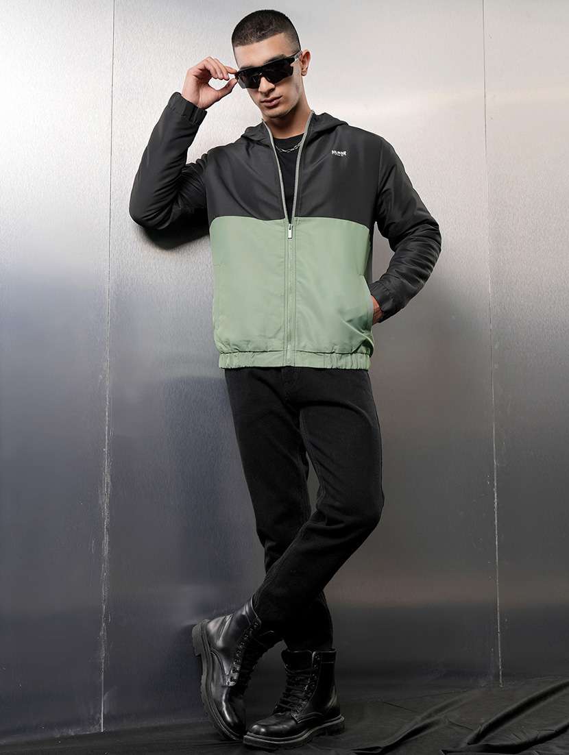 men color block long sleeve bomber jacket - 22499625 -  Standard Image - 5