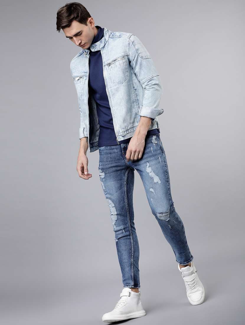 men washed long sleeve denim jacket - 22499626 -  Standard Image - 5