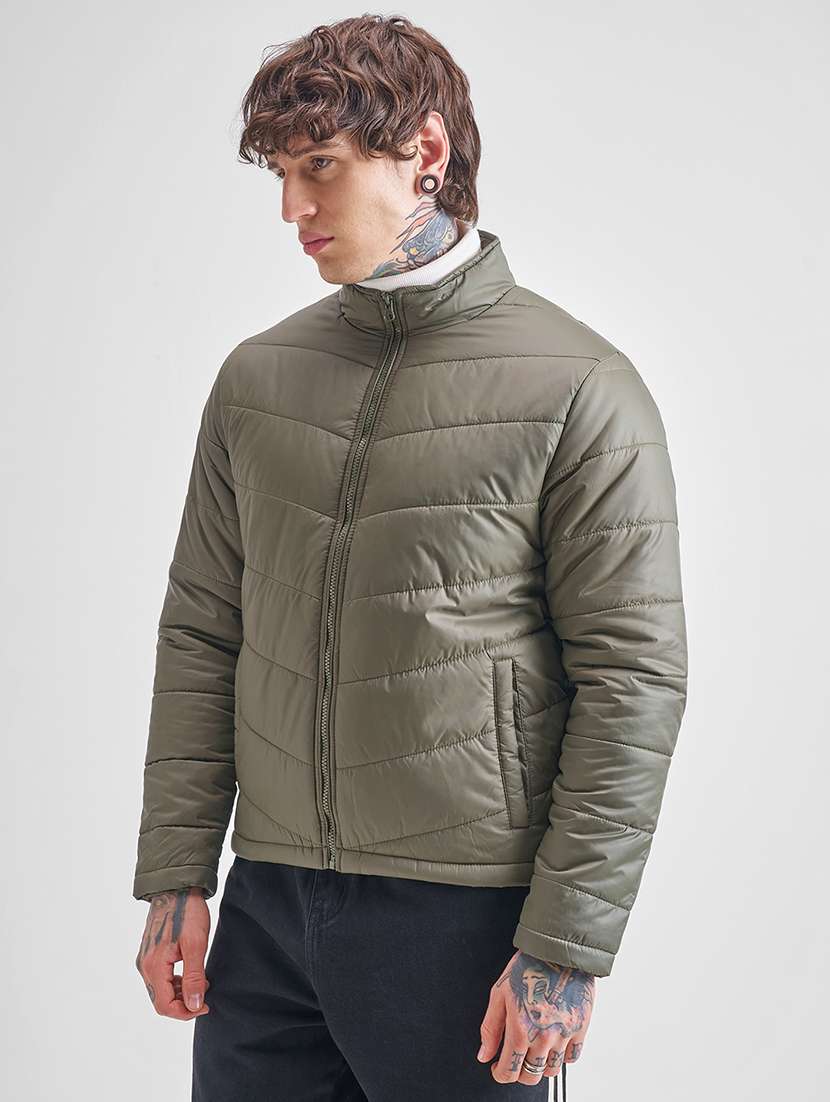 men solid long sleeve regular fit puffer jacket - 22499630 -  Standard Image - 3