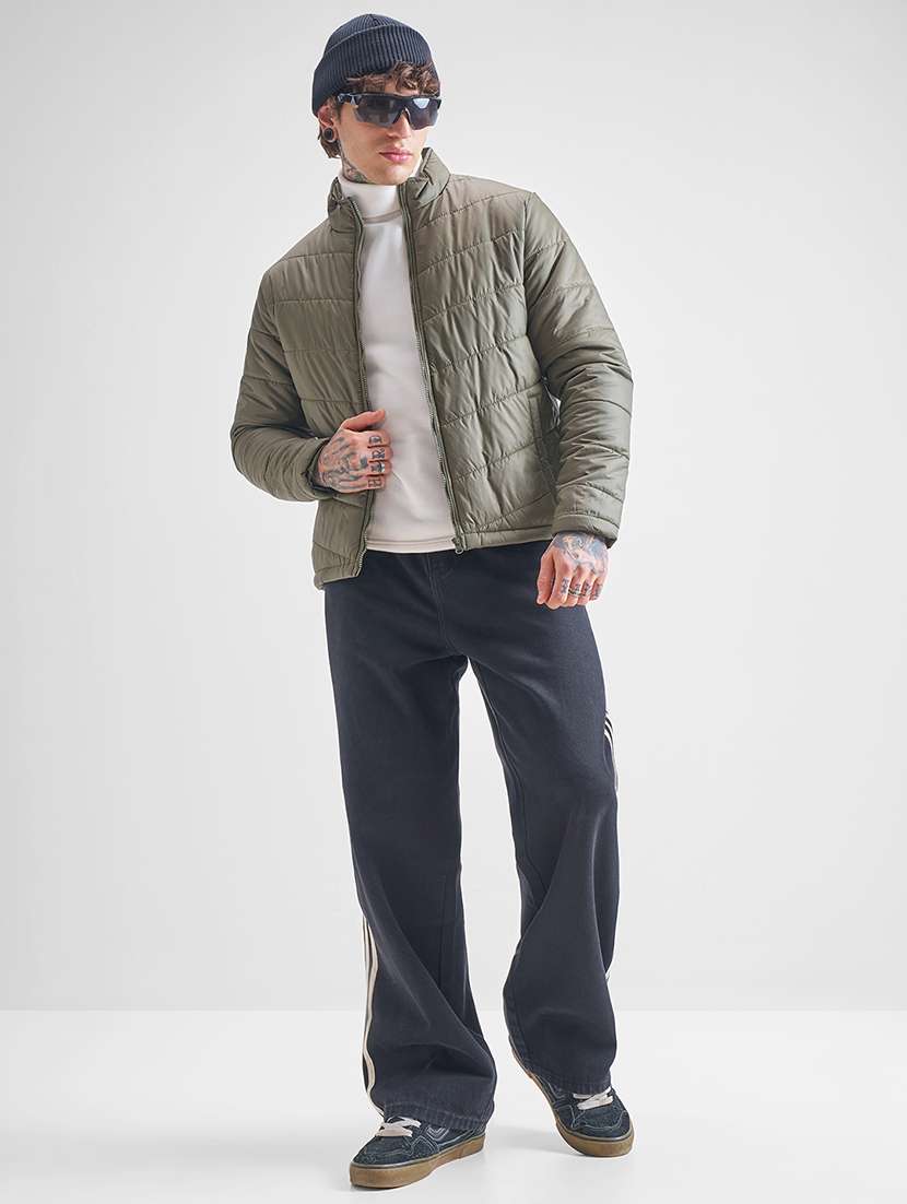 men solid long sleeve regular fit puffer jacket - 22499630 -  Standard Image - 5