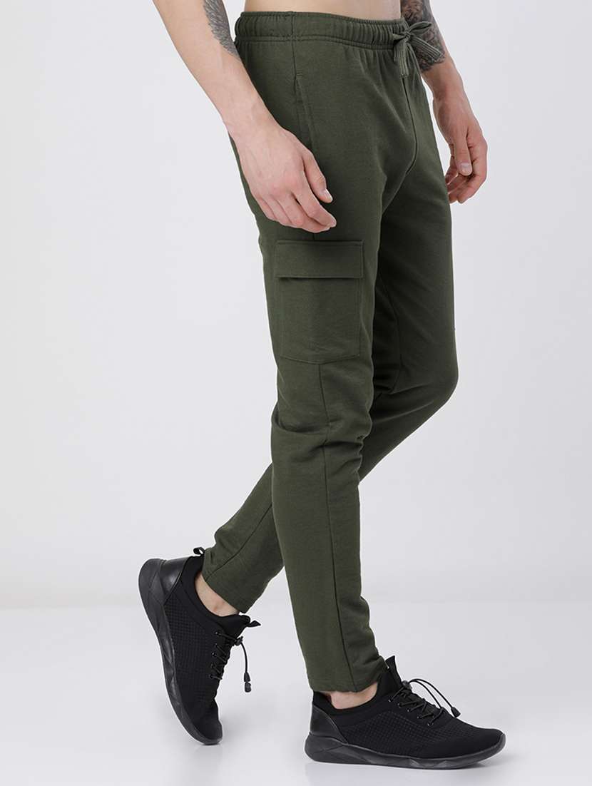 men solid mid rise regular fit cargo  - 22499632 -  Standard Image - 3