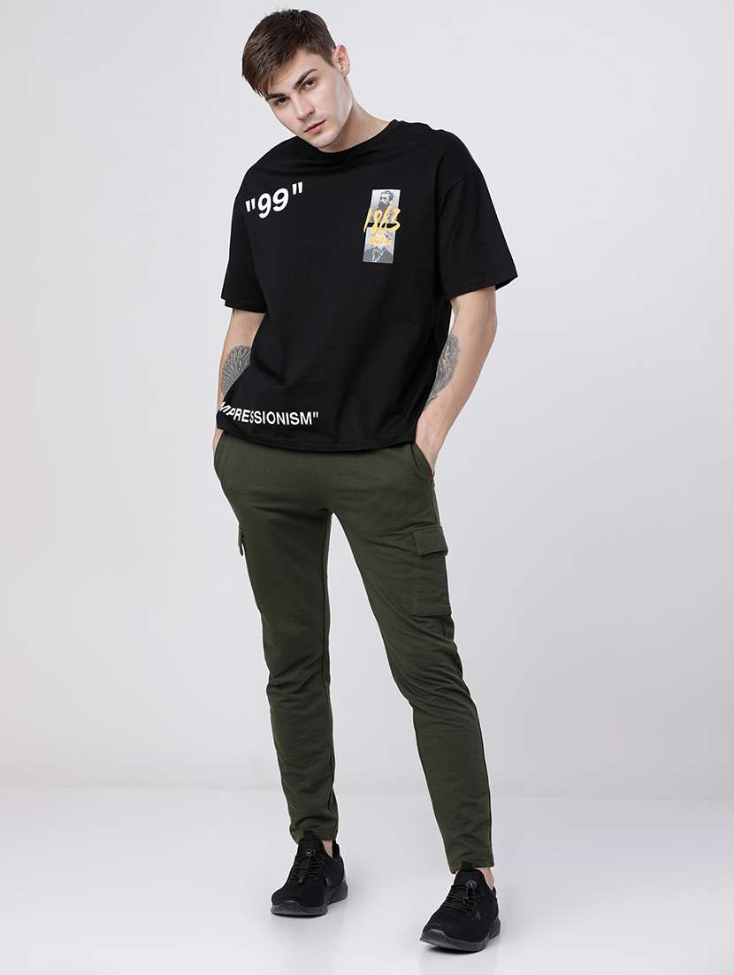 men solid mid rise regular fit cargo  - 22499632 -  Standard Image - 5