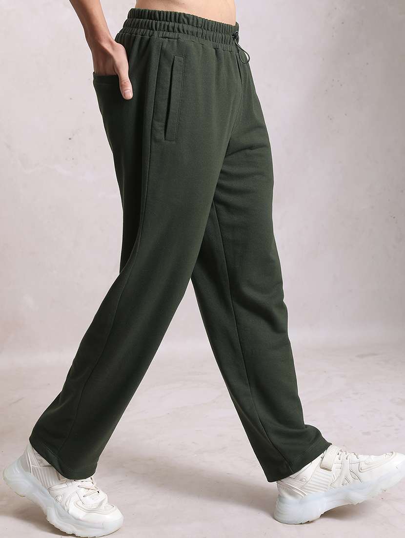 men solid mid rise full length track pant - 22499634 -  Standard Image - 3