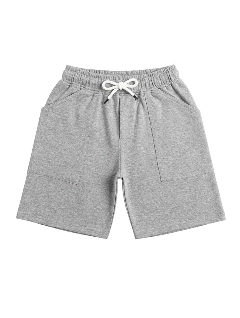 boys solid mid rise regular shorts