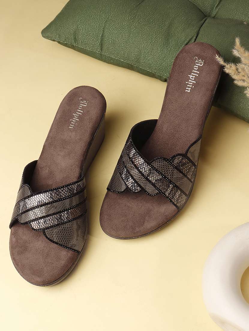 women black slip on wedge