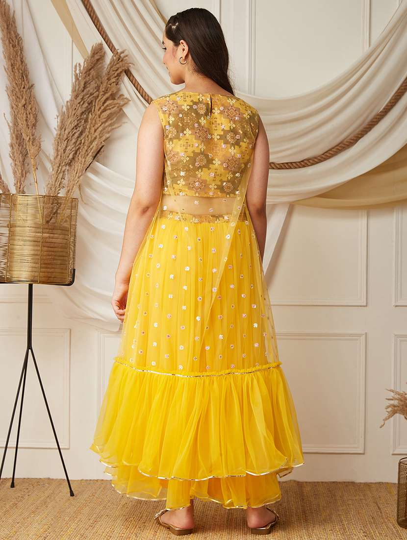 girls solid sleeveless lehenga choli set - 22499698 -  Standard Image - 3