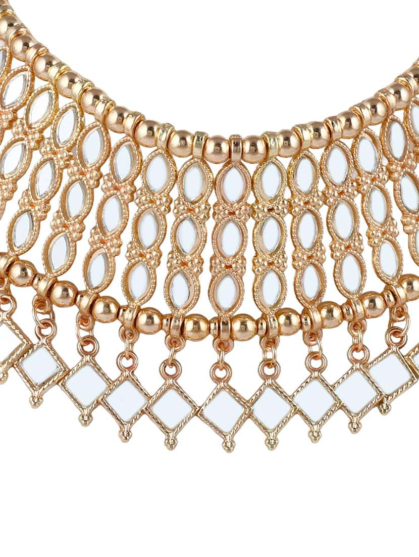  golden mirror beads choker necklace - 22499744 -  Standard Image - 5