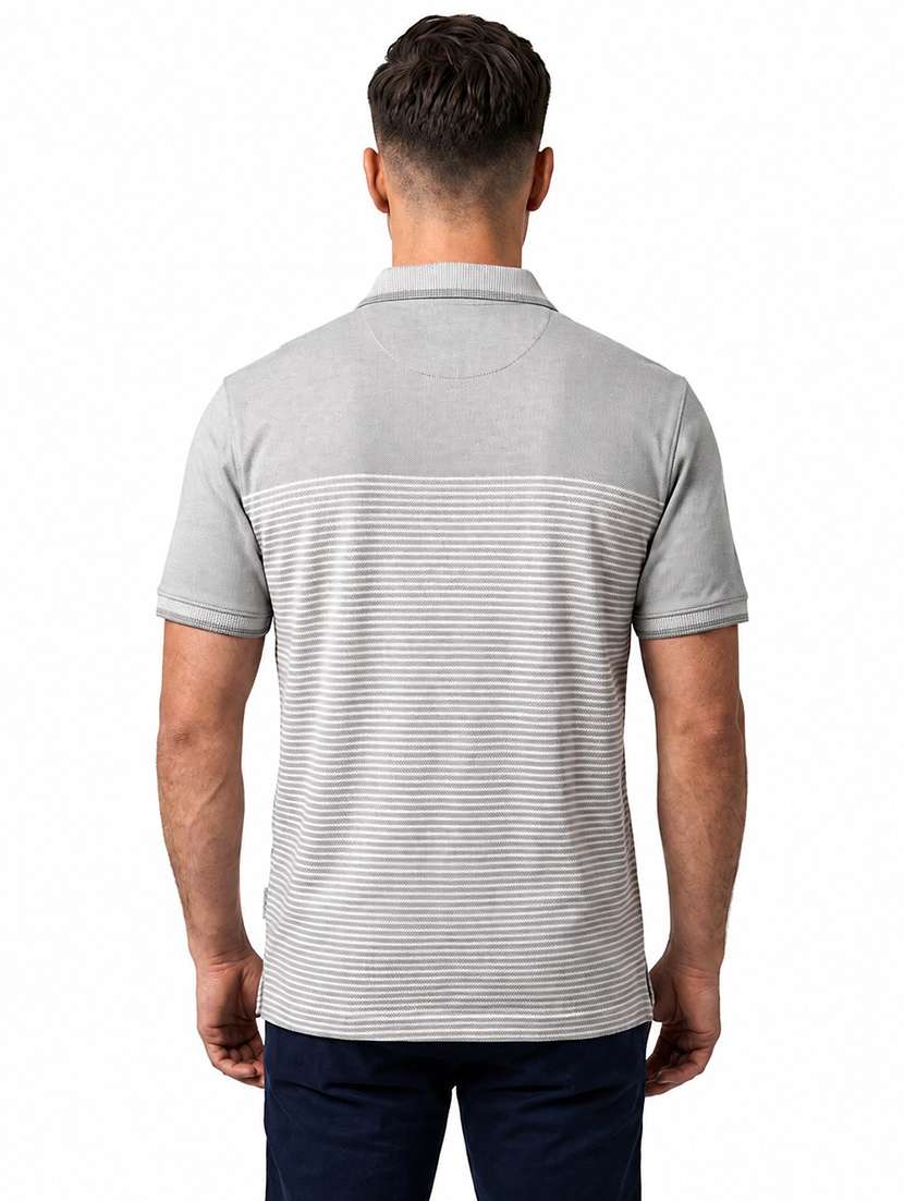 men striped short sleeve regular fit polo t-shirt - 22499755 -  Standard Image - 3