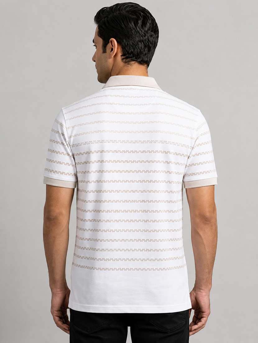 men striped short sleeve regular fit polo t-shirt - 22499765 -  Standard Image - 3