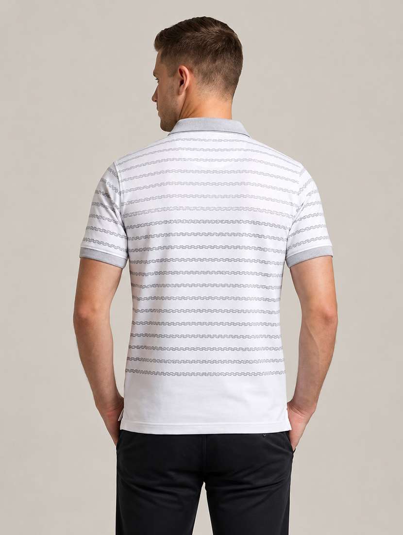 men striped short sleeve regular fit polo t-shirt - 22499766 -  Standard Image - 3