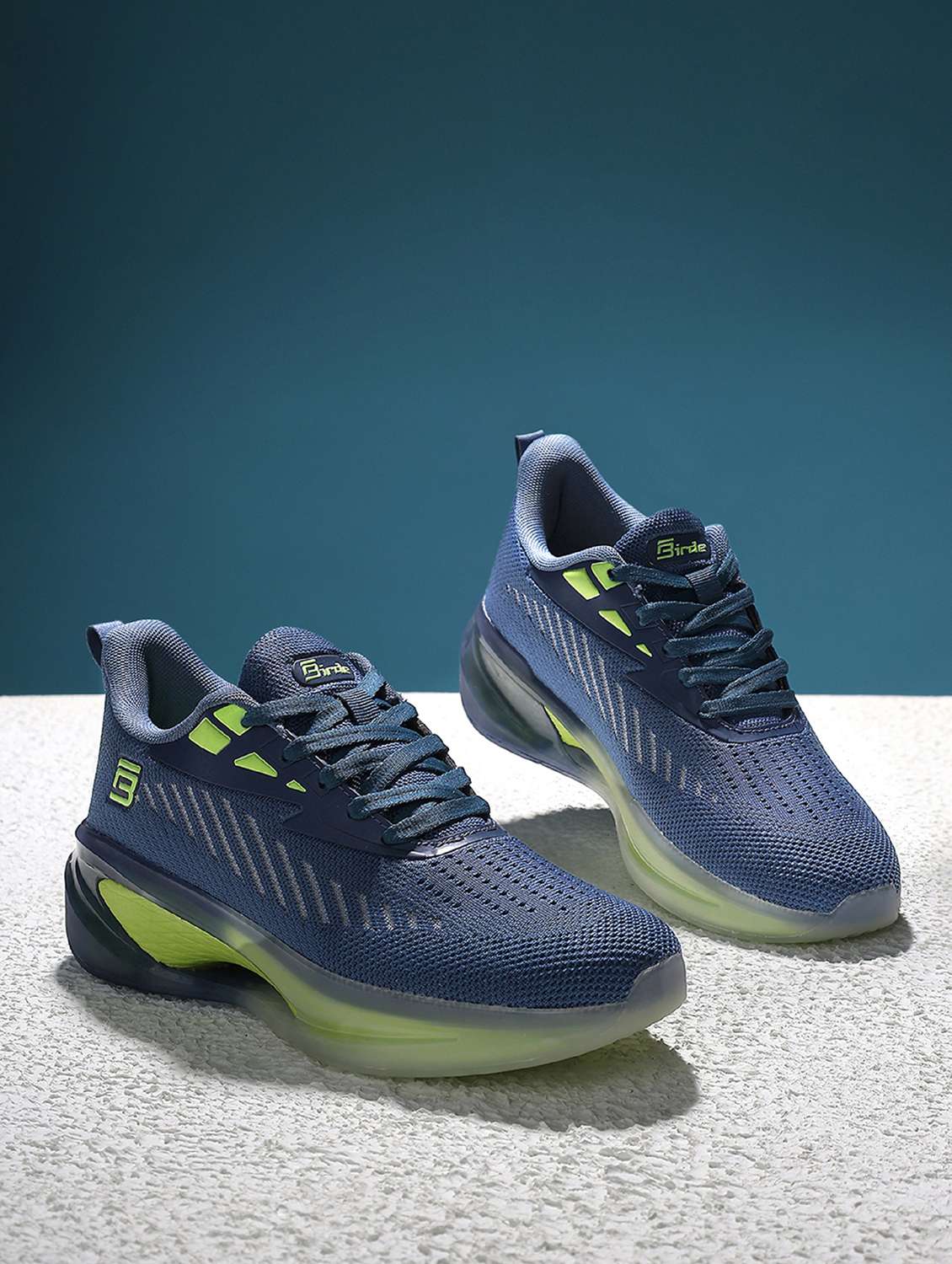 men blue lace up sport shoe