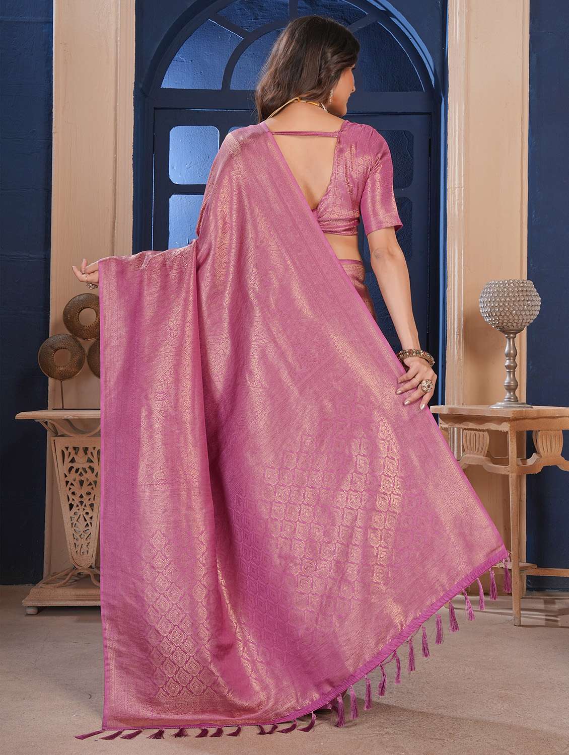 women self design kanjivaram saree with blouse - 22499833 -  Standard Image - 3