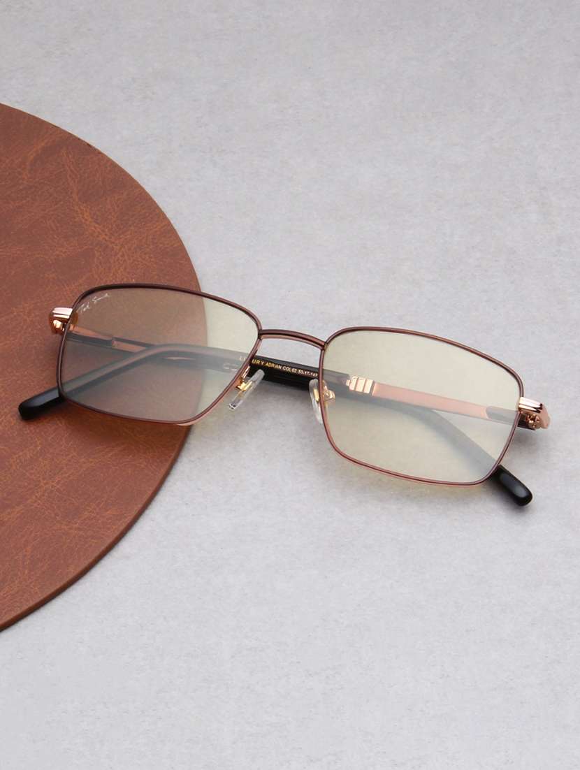 ted smith unisex black lens & gunmetal-toned wayfarer sunglasses with