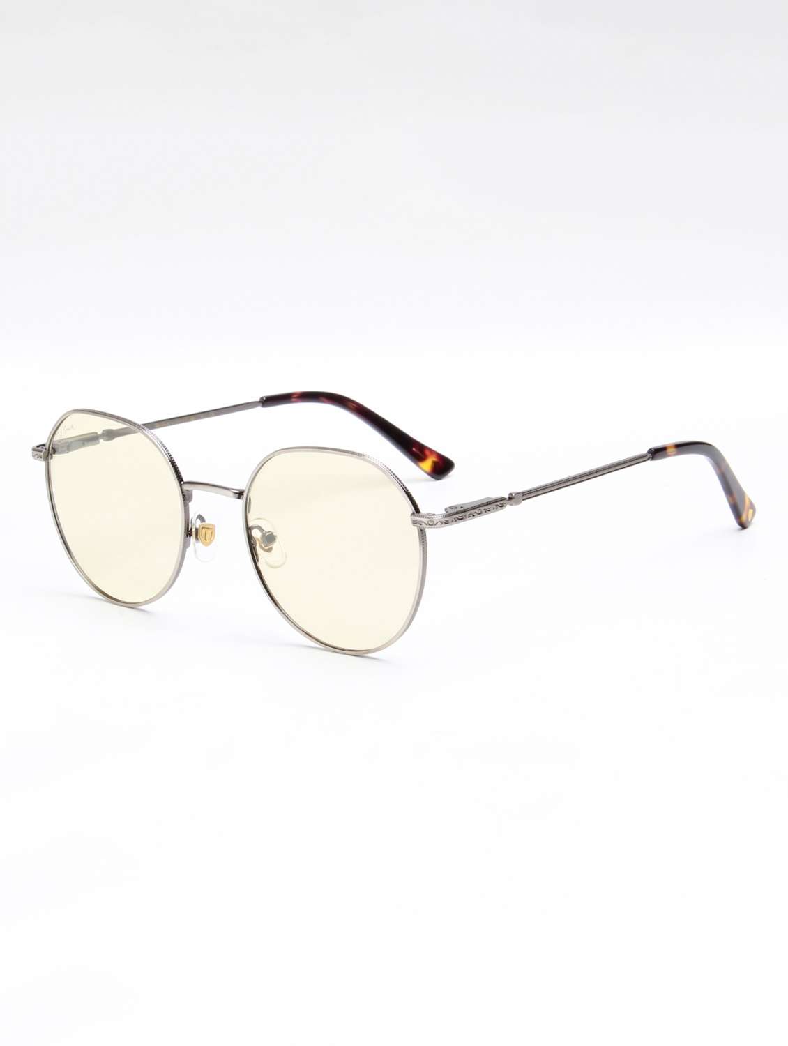 ted smith unisex brown lens & silver-toned round sunglasses with - 22499929 -  Standard Image - 3