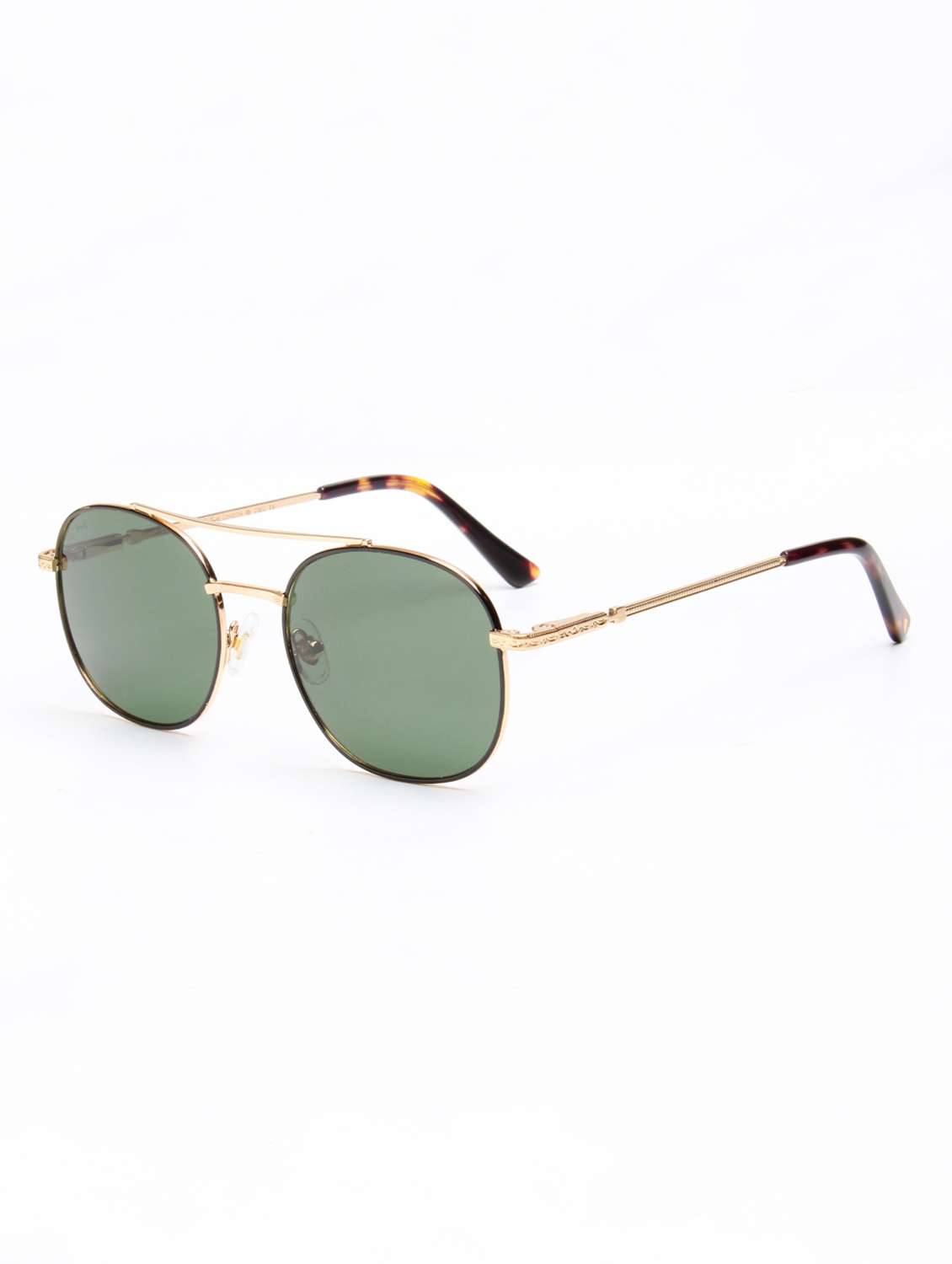 Ted Smith Unisex Green Lens & Gold-toned Aviator Sunglasses - 22499930 -  Standard Image - 3
