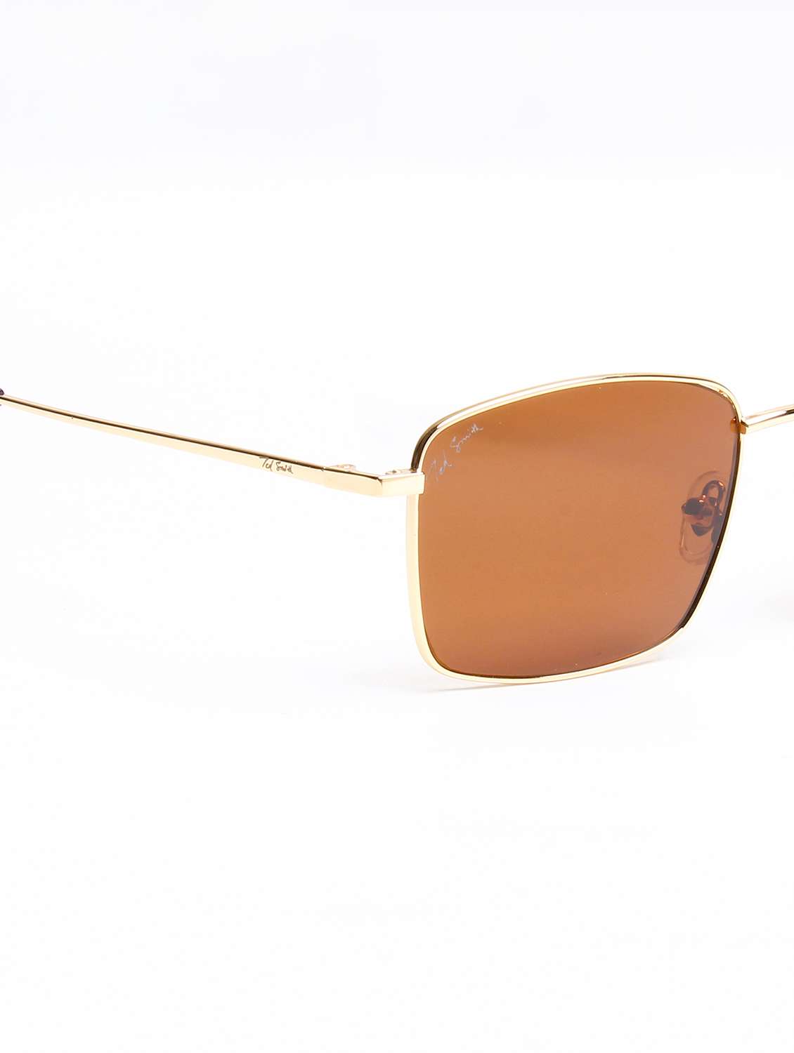 ted smith unisex brown lens & gold-toned rectangle sunglasses with - 22499950 -  Standard Image - 5