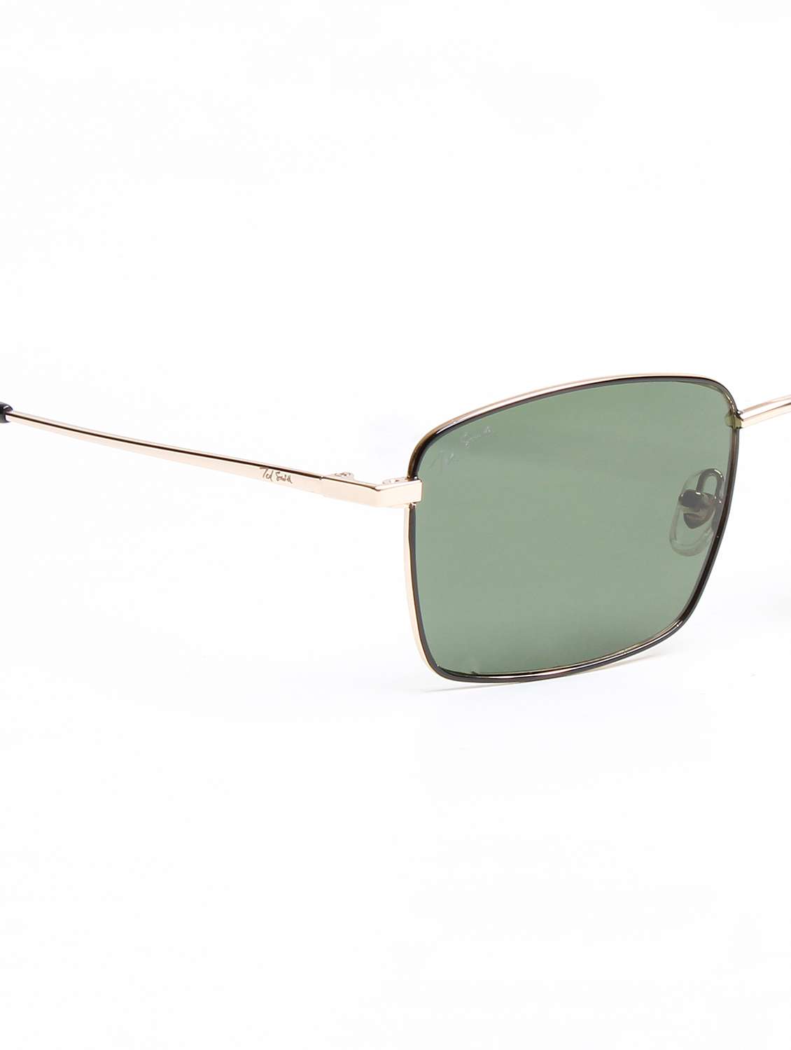 ted smith unisex green lens & gold-toned rectangle sunglasses with - 22499951 -  Standard Image - 5