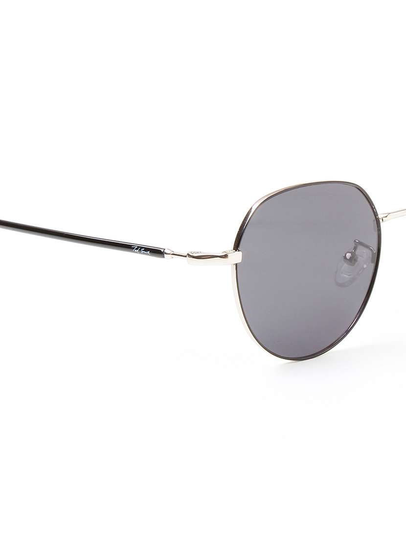 ted smith unisex round metal silver-black sunglasses with polarized lenses - 22499987 -  Standard Image - 5