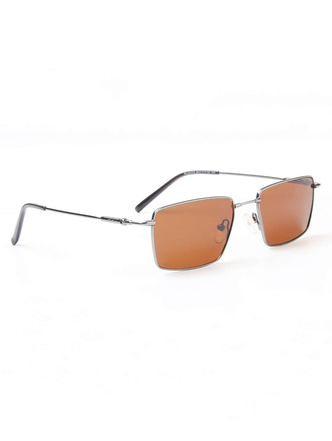 ted smith unisex rectangle metal silver-brown sunglasses with polarized lenses - 22499995 -  Standard Image - 3