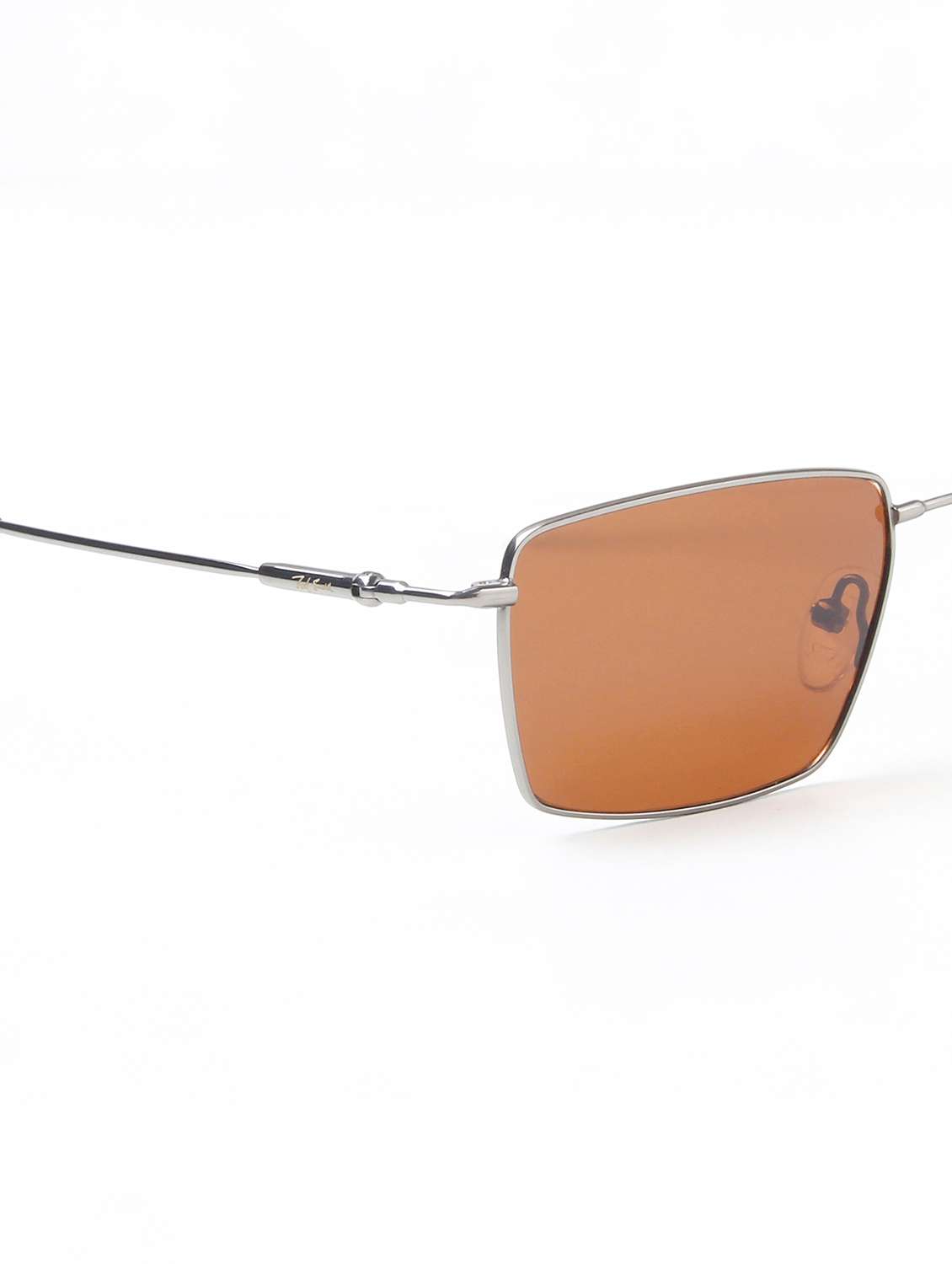 ted smith unisex rectangle metal silver-brown sunglasses with polarized lenses - 22499995 -  Standard Image - 5
