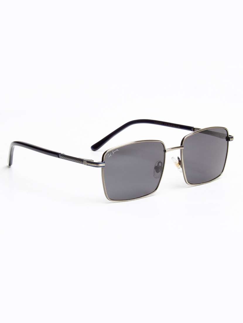 ted smith unisex black lens & silver-toned rectangle sunglasses with - 22500010 -  Standard Image - 3