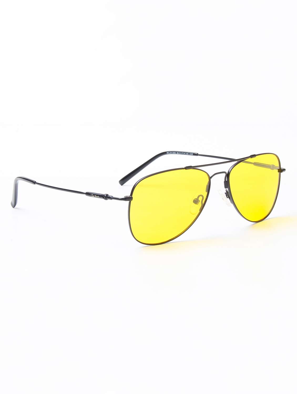 ted smith unisex aviator metal black-yellow sunglasses with polarized lenses - 22500014 -  Standard Image - 3