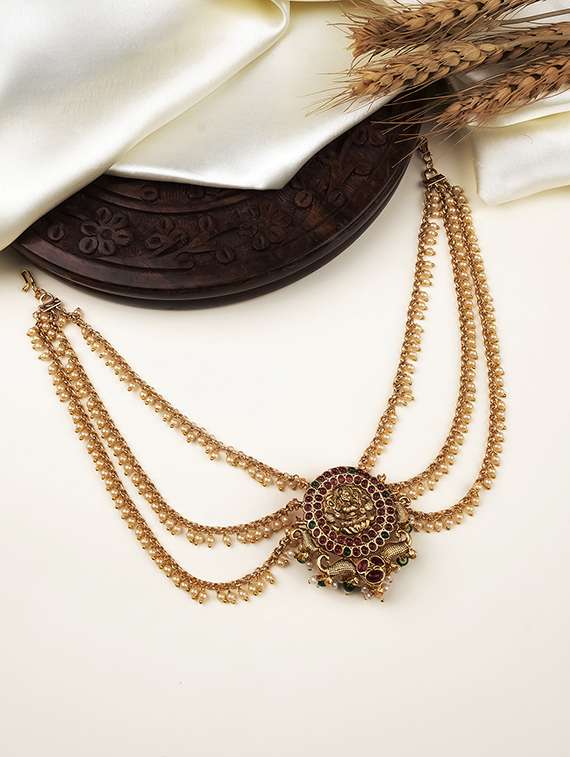 handcrafted temple antique jada billai with mattal